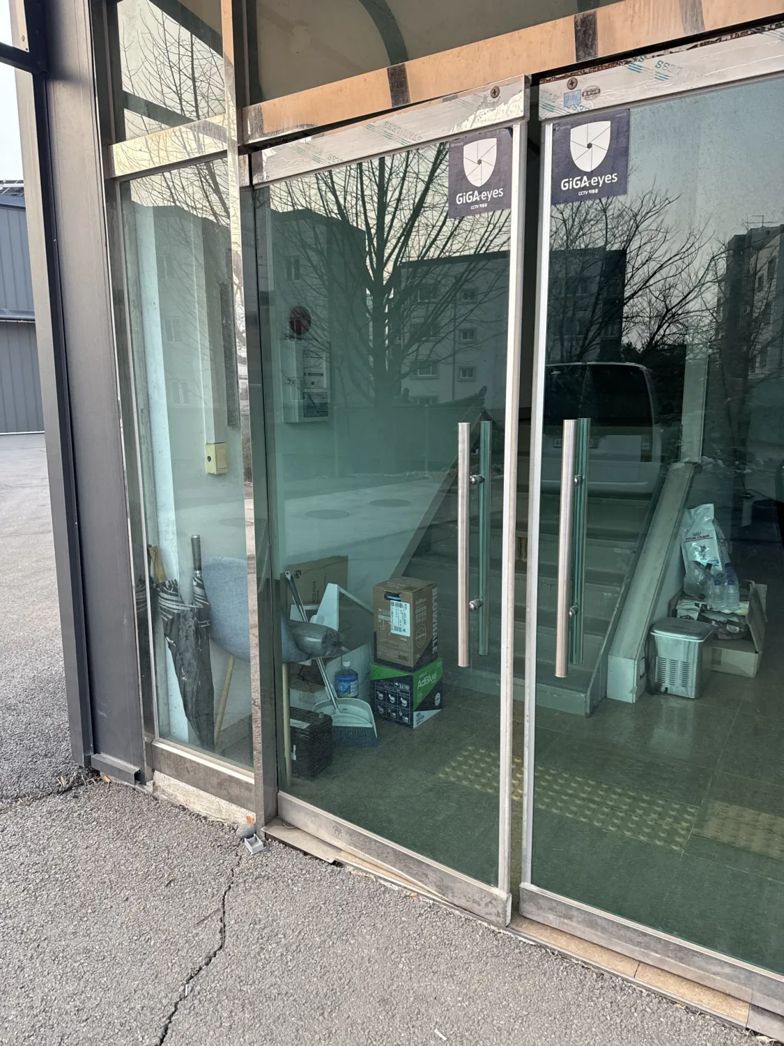 야간 상가 강화도어 시공 사진